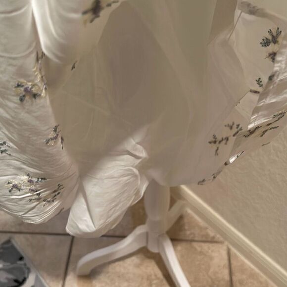 Urban Revio 8 Square Neck Tiered Midi Dress White Embroidered Floral Coquette - Picture 10 of 10